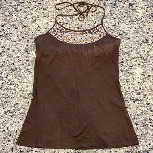 Vintage Brown Abercrombie and Fitch Halter Top Size M